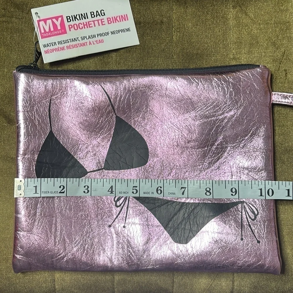 My Tagalong water resistant pink metallic bikini bag NWT - Picture 2 of 6